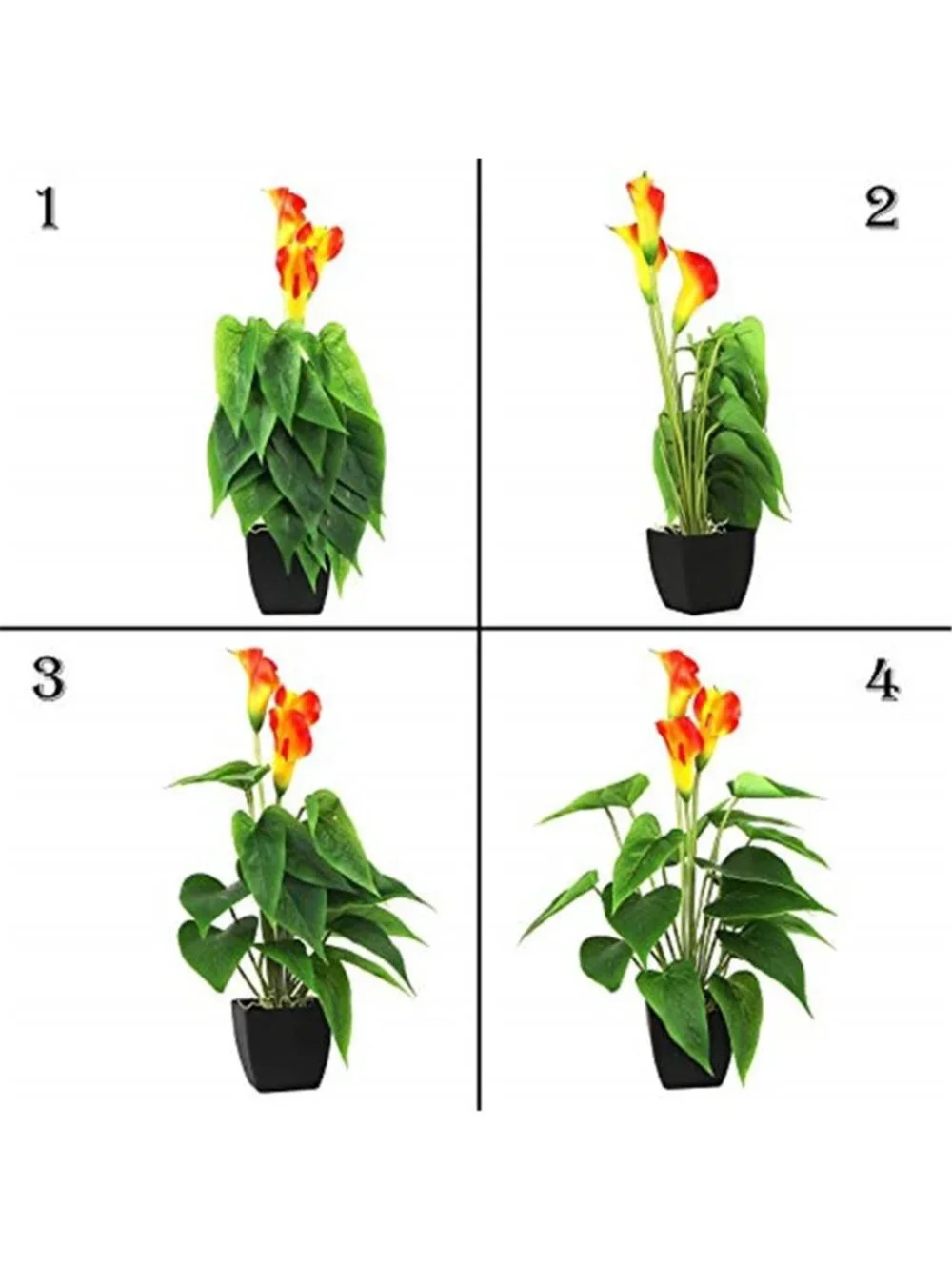 Artificial calla lily potted plant orange faux flower home office decor
